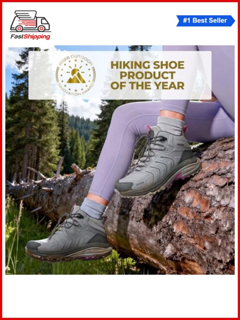 ✨ NORTIV 8 Women's Waterproof Hiking Boots Lightweight Ankle Trail Boots - Picture 3 of 6